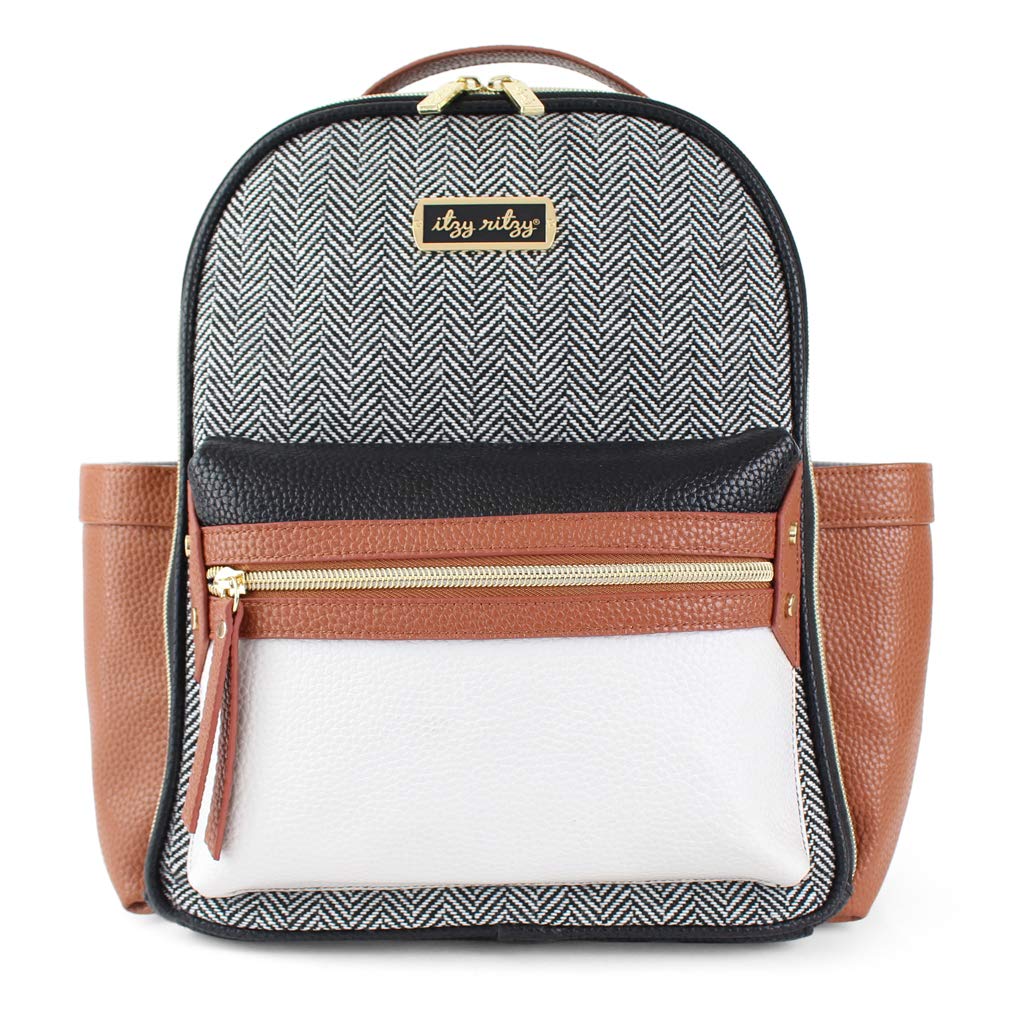 Itzy Ritzy Mini Diaper Bag – Chic Backpack with Vegan Leather Changing Pad