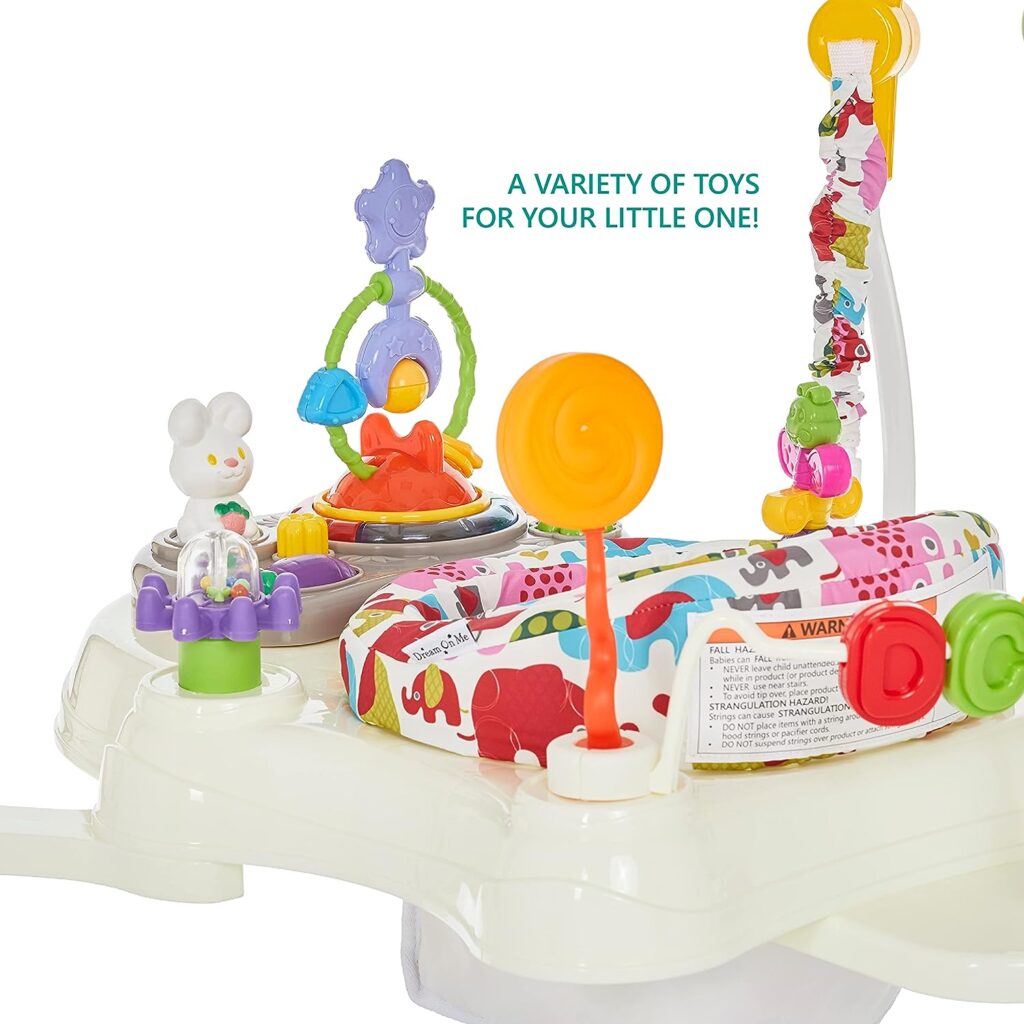 Dream On Me Zany 2-in-1 Baby Activity Center and Bouncer in Elephant Print