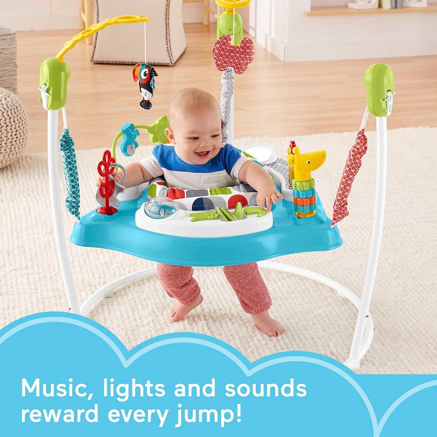 Fisher-Price Baby Bouncer Color Climbers Jumperoo Activity Center