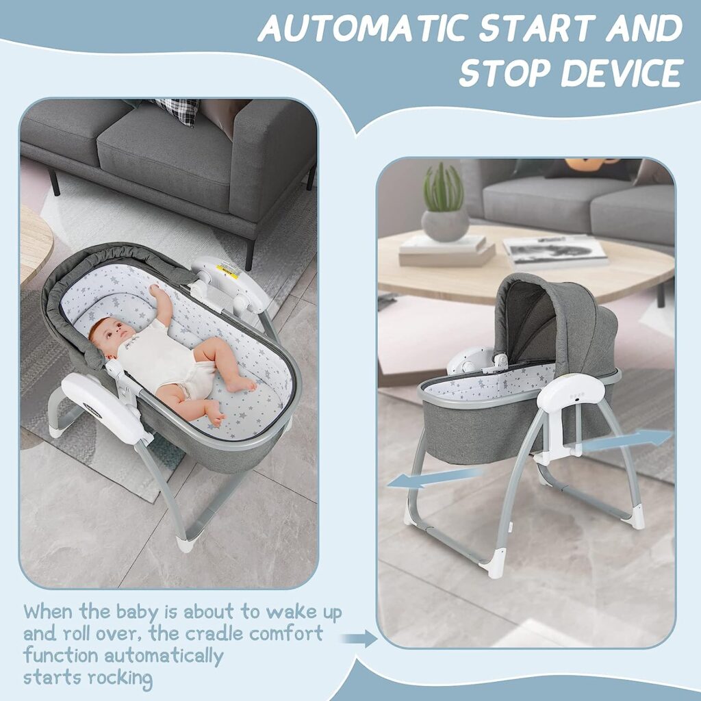 INFANS 2 in 1 Smart Electric Baby Rocking Bassinet