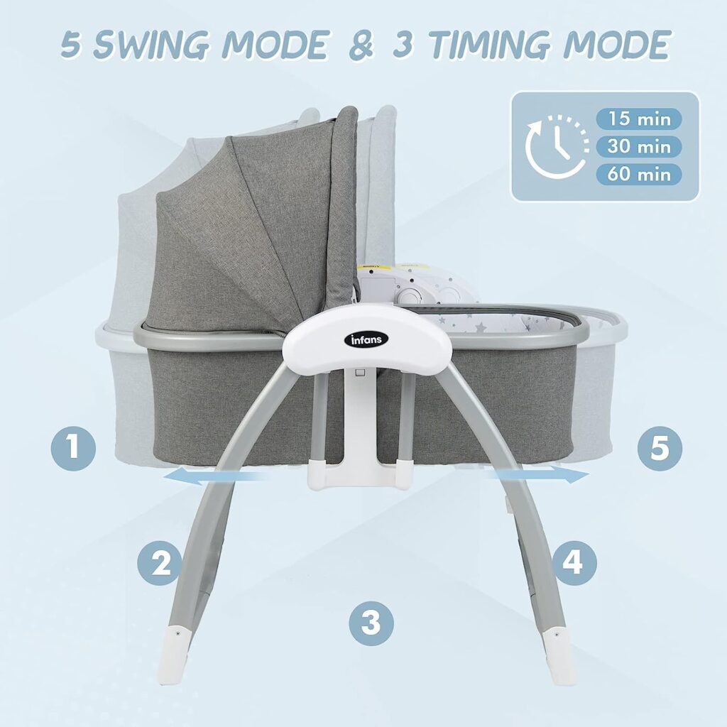 INFANS 2 in 1 Smart Electric Baby Rocking Bassinet