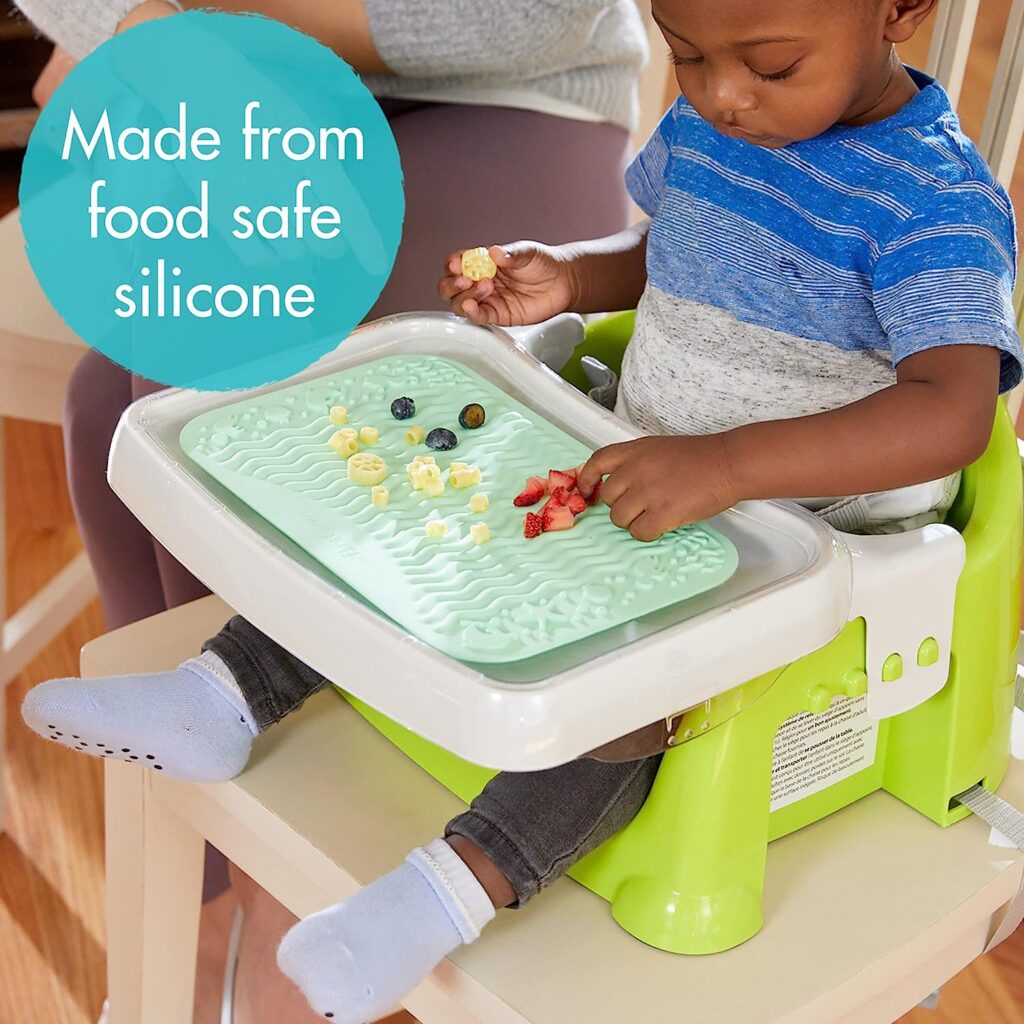 Use a Feeding Chair Tray Liner: Silicone Feeding Mat for Baby High Chairs or Table